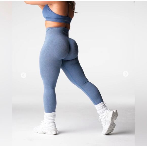 NVGTN Blue Seamless Leggings Size M - Picture 1 of 10